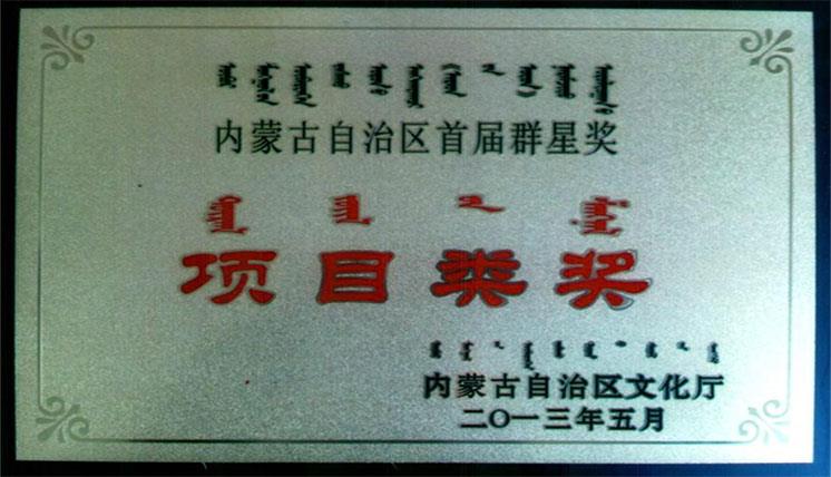 内蒙古自治区首届群星奖项目类奖